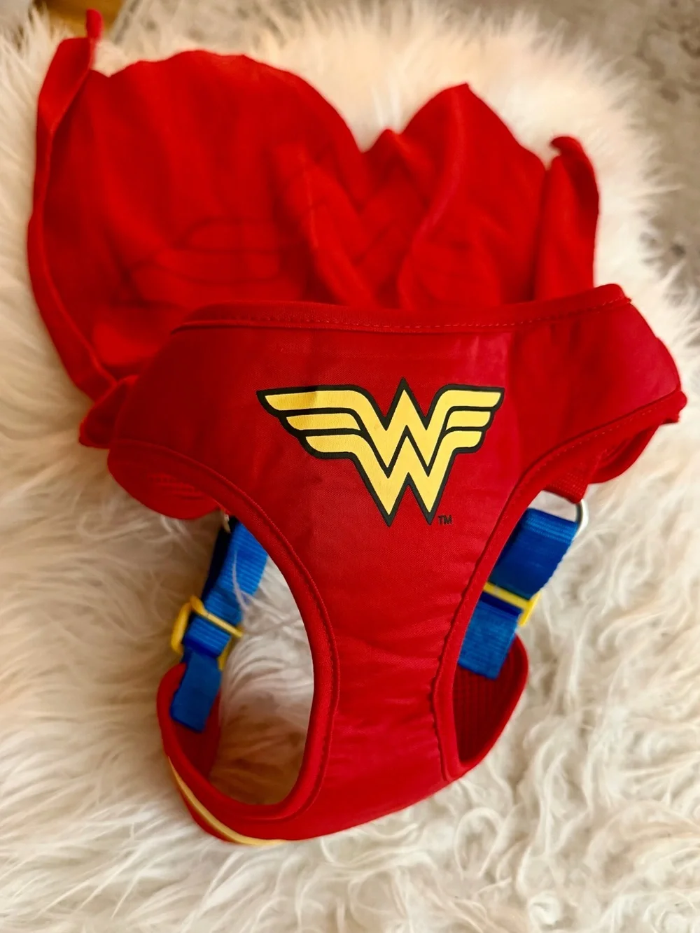 Justice League Wonder Woman Dog Harness Costume Cape
